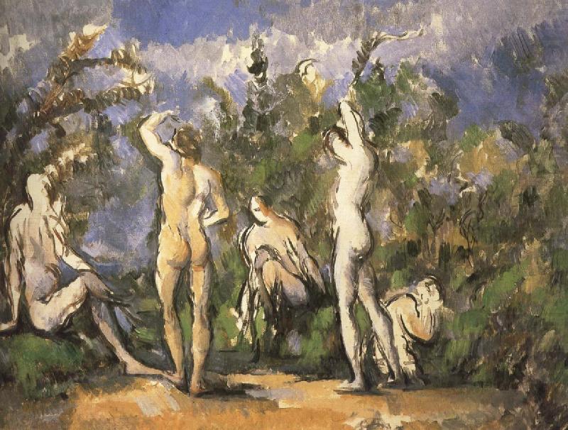 were five men and Bath, Paul Cezanne